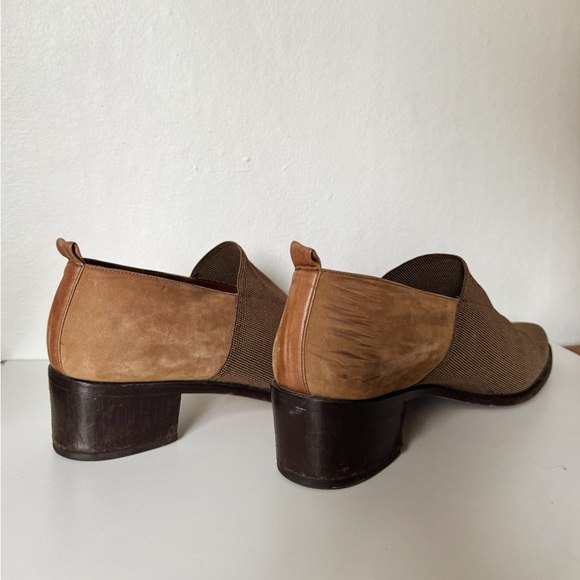 Donald J Pliner Leather Block Heel Loafers - Picture 8 of 9